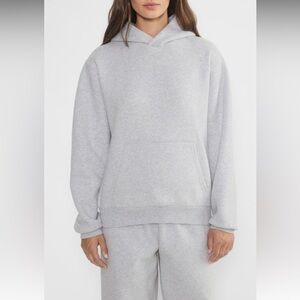 Aritzia perfect fit hoodie, heather chrome, good condition, barely worn